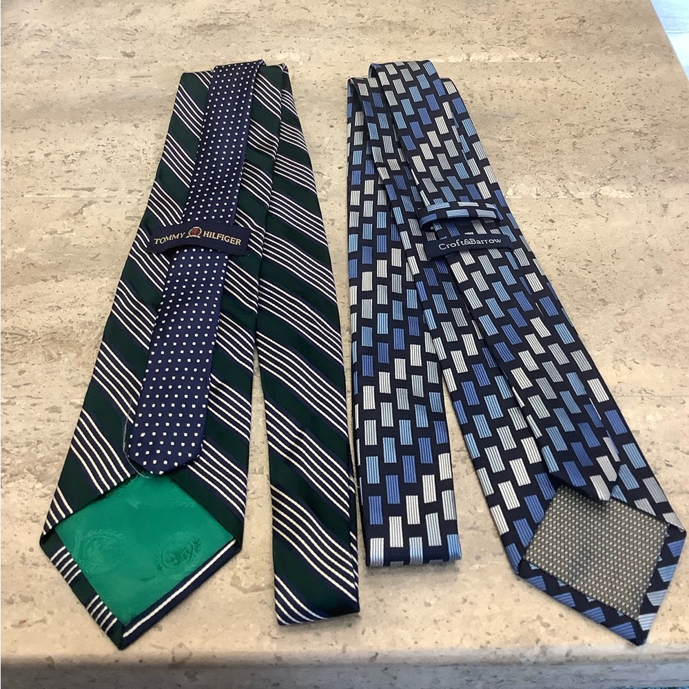 Tommy Hilfiger 100% silk & Croft & Barrow  100% polyester necktie bundle deal.